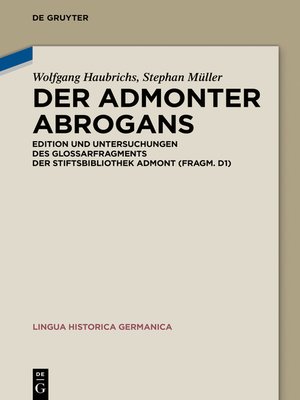 cover image of Der Admonter Abrogans